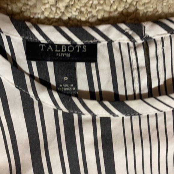 Talbots Poplin Side-Tie striped Top - Picture 2 of 3